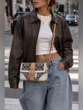 Coach Soho Y2K Jacquard Flap Shoulder/Crossbody Bag.